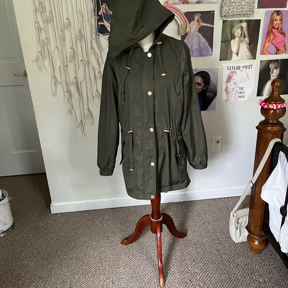 Time and Tru Dark Green Military Jacket